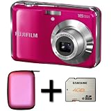 from FujiFilm Fujifilm FinePix AV250 Digital Camera - Pink + Case and 4GB Memory Card (16MP, 3x Optical Zoom) 2.7 inch LCD Model av250 pink