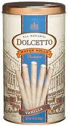 Dolcetto Wafer Rolls, Vanilla, 14.1-Ounce Tins (Pack of 6)