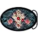 Oval Burning Rose Gothic Cross Belt Buckle