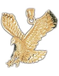 Dazzlers Solid 14k Gold Flying Eagle Charm Pendant Available in three colors from jewelsberry (weights: 7.8 grams only)