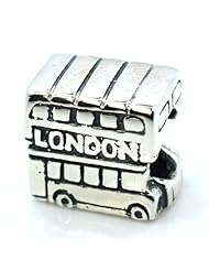Pro Jewelry .925 Sterling Silver " London Bus " Charm Bead Compatible with Pandora Chamilia Kay Troll Bracelet 2183