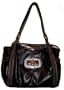 Kathy Van Zeeland Purse Handbag Studio 54 Nappa Sachel Black Charcoal