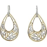 14K Two-Tone Gold Diamond Earrings - 0.50 Ct.