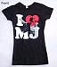 Michael Jackson 'I HEART MJ' Black Baby Doll GIRLS T-Shirt LARGE New picture