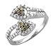 14k Gold White and Chocolate Brown Diamond Ring / Band, Size 7 (HI, I, 0.54 carat)