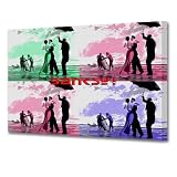 BANKSY: Crude Oil / The Singing Butler With Red Banksy Signature Logo  LARGE Gallery Framed Canvas Art Print Ready To Hang NEW 30 X 22 PopArt