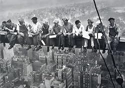 Lunch On A Skyscraper Ironworkers Charles C Ebbets Rockefeller Center 24X36 Poster Framed