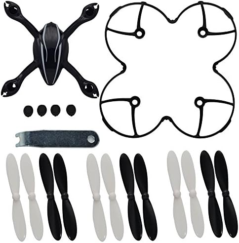 Hubsan X4 H107L Quadcopter Crash Pack Shell Blades Ruber Feet Propeller Propector and Wrench Set(Black and White Color)