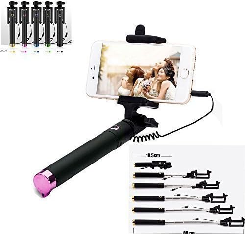 Universal Selfie Stick, Extendable Selfie Stick for Iphone and Android Smartphone Don't Need to Charge (Purple)
