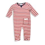 Mish Boys - Infant Boys Striped Long Sleeve Coverall, Red, White, Navy
