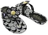 COACH SHERRIE SIGNATURE BLACK THONG SANDALS SHOES NEW
