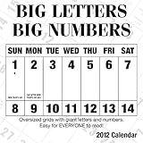 2012 big letters big numbers wall calendar