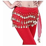 Fantastic Red Belly Dance Skirt Hip Scarf