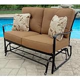 Willowbrook Aluminum Outdoor Deep Seating Loveseat Glider