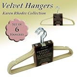 SET OF 6 VELVET HANGERS - IVORY