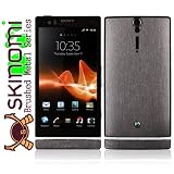Skinomi TechSkin - Sony Xperia S Screen Protector Ultra Clear Shield + Brushed Steel Full Body Protective Skin + Lifetime Warranty