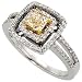 14k White Gold Ring 7/16 (11mm) wide, w/ 0.50 Carat White & Yellow Diamonds