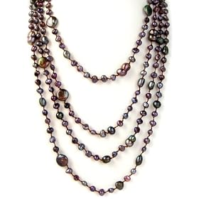 HinsonGayle Selena Four-Strand Black Pearl Necklace by