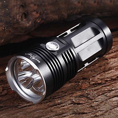 King3 Rechargeable 3-Mode 3xCree XM-L2 T6 Waterproof Bike Lights(4x18650,3800LM)Black