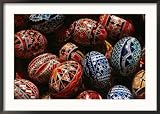 Decorated Eggs for Sale Outside Humor Monastery, Humor Monastery, Suceava, Romania, Collections Framed Photographic Poster Print by Diana Mayfield, 35x25