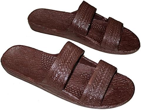 Indigo Brown Rubber Double Strap Unisex Sandals