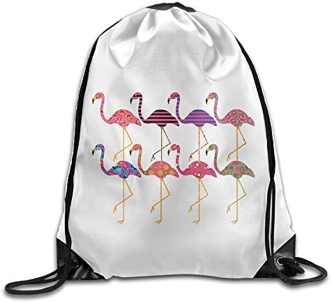 Fancy Flamingos Funny Drawstring Hiking Backpack Bags Design