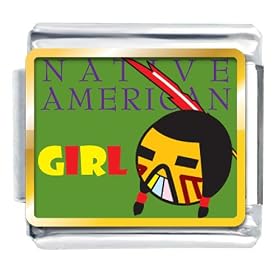 Native American Girl Italian Charm Bracelet Bracelet Link