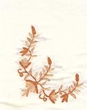 Cotton Table Fabric With Colorful Kashmir Embroidery On White Fabric