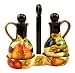 Tuscany Wine Grape Kitchen Oil,Vinegar Cruet Set w/base, 2pc