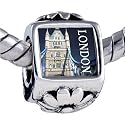 Gold Landmark London Photo Flower European Charm Bead Bracelets - Pandora & Bracelet Compatible