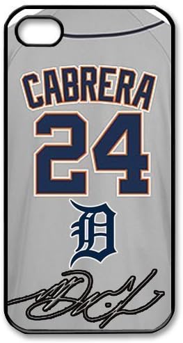 Blue Sky Ocean Customize MLB Detroit tigers Miguel Cabrera jersey black plastic Case Fits and Protect iphone 4 4s