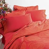 Gaiam Organic Cotton Premium Jaquard Duvet Cover (300-thread count) Coral & Orange Print