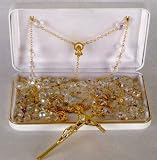 Wedding Lasso Rosary - Aurora Crystal Beads - Two Separate Loops - Deluxe Box Included