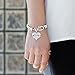 Pit Bull Mom Pave Heart Charm Bracelet Silver Plated Lobster Clasp Clear Crystal Charm