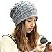 LOCOMO Women Girl Triangle Pattern Slouchy Knit Beret Beanie Crochet Rib Hat Cap Warm FAF028GRY Gray