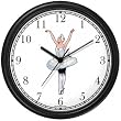 White Ballerina - Ballet Dancer No.2 - Wall Clock by WatchBuddy Timepieces (Black Frame)