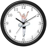 White Ballerina - Ballet Dancer No.2 - Wall Clock by WatchBuddy Timepieces (White Frame)