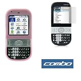Palm Treo Centro 690 Smartphone Accessory Bundle - Flexible Soft Pink Silicone Case + Premium Clear Reusable LCD Screen Protector with Lint Cleaning Cloth