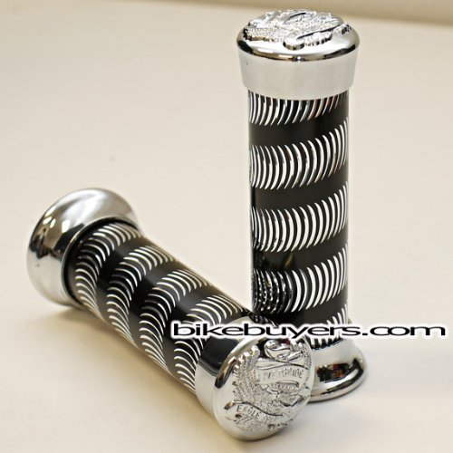 Fito Aluminum Alloy Bicycle Grips swirl Black for Beach Cruiser bikes
