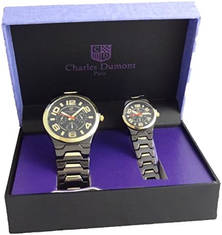 Charles Dumont Paris His &amp; her Gift Set Black &amp; Gold Two Tone Alloy Metal Case