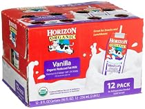 Horizon Organic Reduced Fat Milk, Vanilla, 8-Ounce Aseptic Cartons (Pack of 12)