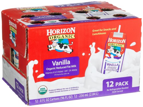 Childrens Toyshop  Health & Personal Care : Horizon Organic Reduced Fat Vanilla Milk, 8-Ounce Aseptic Cartons (Pack of 12)