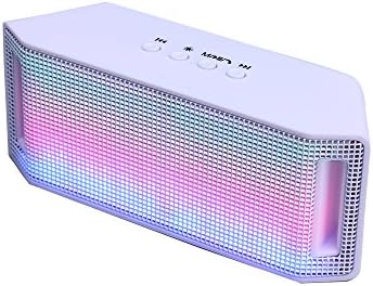Domon® bluetooth speakers,Mini Portable Bluetooth Wireless Speaker with Colorful LED Light Subwoofer HIFI Speaker Support USB TF Card(White)