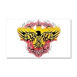 22 x 14 Wall Vinyl Sticker Tribal Flaming Eagle