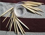 15 size 24 inch bamboo circular knitting needles pins US 0-15