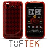 TUF TEK Clear Bright Red Argyle TPU Candy Skin Cover Case for HTC Droid Inc ....