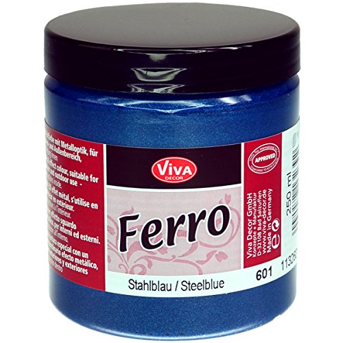 Viva Decor Ferro Metal Effect Textured Paint, 3-Ounce, Steel Blue