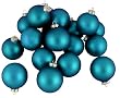 Club Pack of 36 Matte Visions Blue Glass Ball Christmas Ornaments 2.75" (67mm)