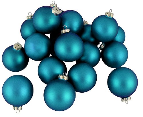 Club Pack of 36 Matte Visions Blue Glass Ball Christmas Ornaments 2.75 67mm