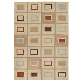 Mohawk Multi Squares Beige Machine Woven Rug